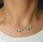 Подвеска в виде груши из стерлингового серебра 925 пробы с синим, черным и белым фианитом, золотистого и серебряного цвета, Турецкая Дурной глаз, высокое качество, ювелирное изделие от производителя