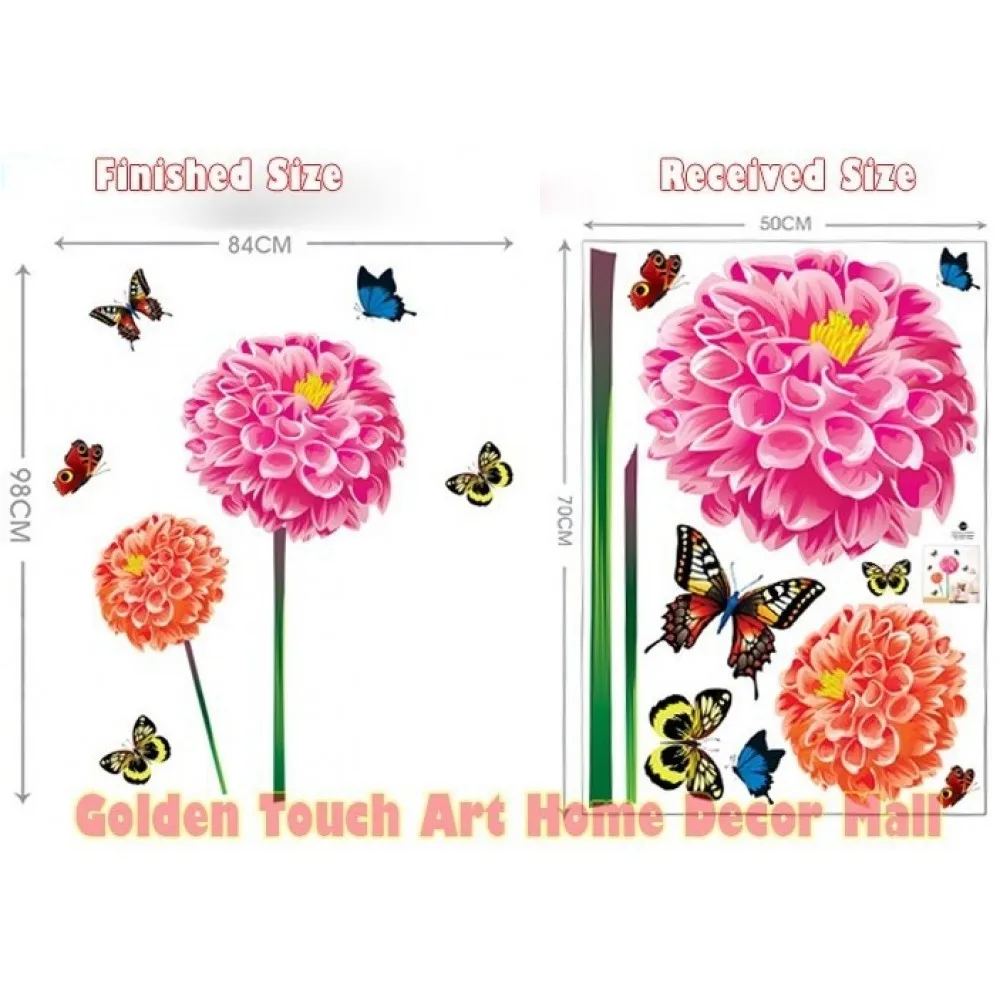 

Beautiful Sunflowers Wall Stickers Butterflies Wall Decals For Living Room For Bedroom Wall Art G0DM57-0066