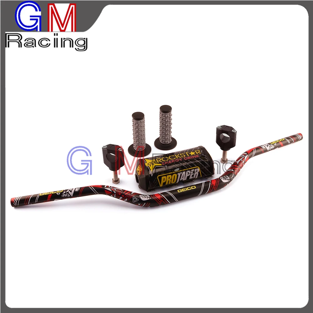 Black pattern B 1 1/" Жир Бар 28 мм руль ручки 28 мм зажимы колодки для KAWASAKI KX125 KX250 KX250F KX450F KXF250 KXF450 KX 250F 450 мотоцикл - Цвет: Black pattern B
