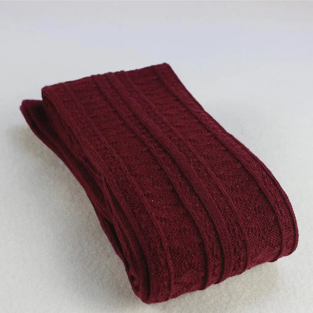 wine red Гольфы женские хлопковые чулки выше колена для девушек и девушек теплые длинные чулки сексуальные чулки Medias - Цвет: wine red