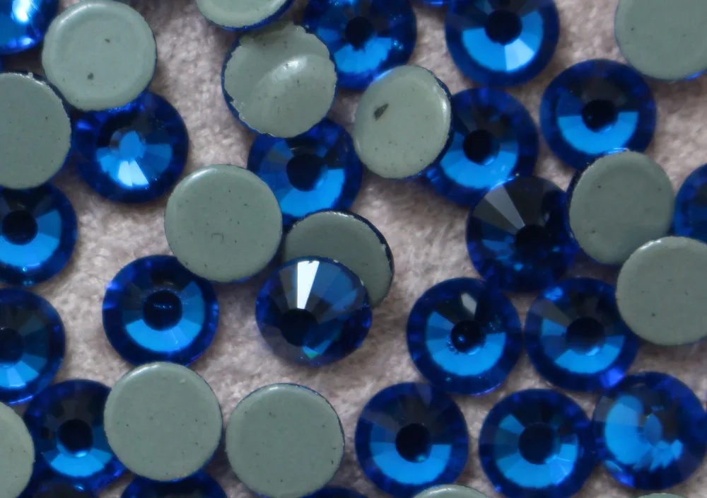 Высококачественные Стразы с плоской задней крышкой! Синего цвета Capr железо на