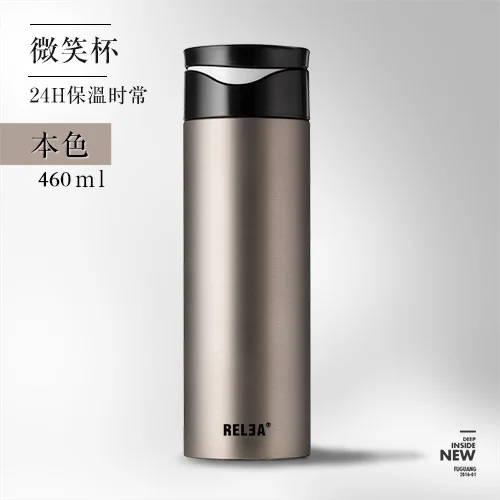 460ml gun color 460 мл, термос из нержавеющей стали Термос бутылка для кофе или воды офиса на открытом воздухе поездки Туризм двухслойный термофляга - Цвет: 460ml gun color