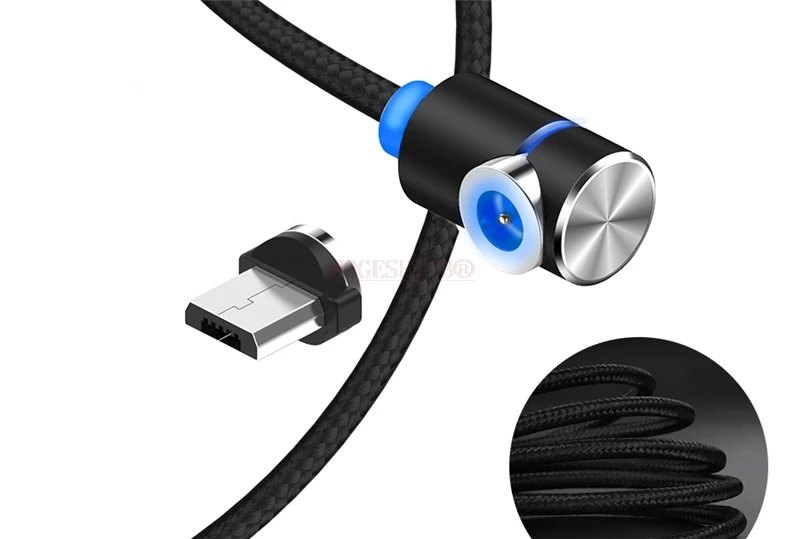 1 м 2 м светодиодный магнитный Micro USB кабель для samsung huawei Xiaomi Android телефон нейлоновый плетеный кабель зарядного устройства для Micro USB порта