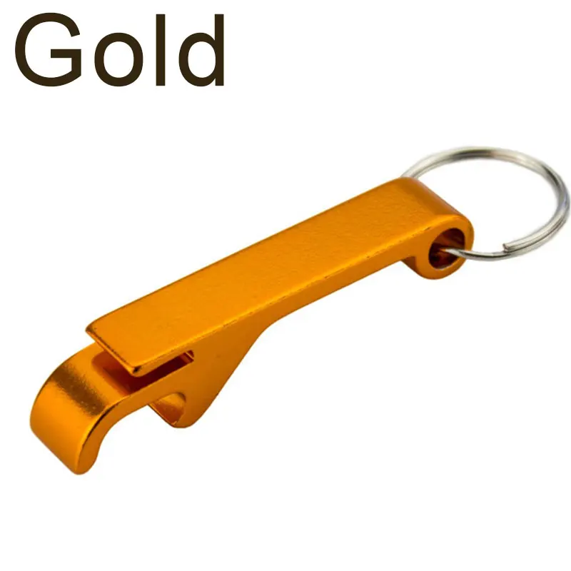 Gold Открывашка для пива, подвеска для ключей, открывалка для бутылок Abrelatas, алюминий, 1 шт., кухонные инструменты, портативная открывалка для бутылок, 9 цветов, открывающиеся инструменты для вина и пива - Цвет: Gold