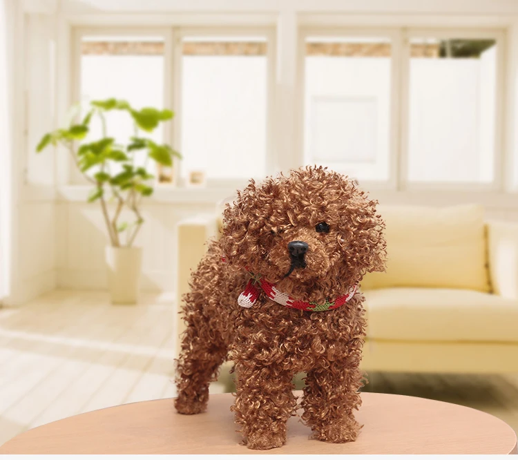 Имитация собаки 18x8x20 см Жесткая модель полиэтилен и меха коричневый ted dog prop украшение дома подарок s2278