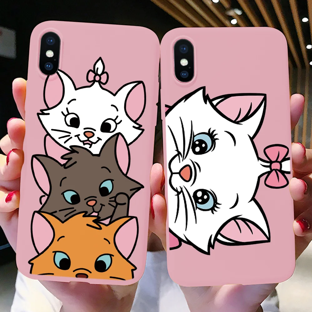 Милое розовое платье с принтом "кошечка Мари" для samsung S10e чехол A70 A50 S7 край S8 S9 плюс J4 J6 A6 Note 8 9 силиконовый чехол для samsung A7 A9