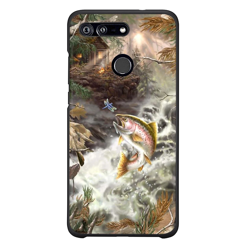 Black TPU Printed Cover for Honor 10 Case Soft Phone 8x 7a Pro 7c Casa Back |
