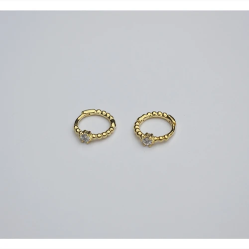 1 pair gold 8mm Новые серьги из серебра 925 пробы, модные простые циркониевые золотые серьги, кольцо для ушей, Пряжка для ушей, дикие трендовые серебряные серьги для девушек - Окраска металла: 1 pair gold 8mm