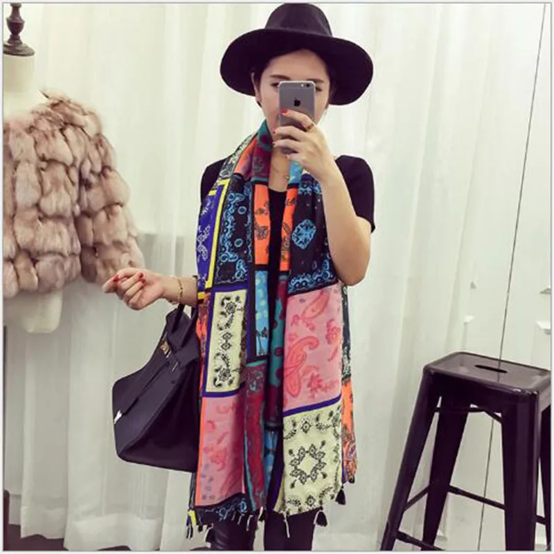 Новинка Весна Осень 2016 Модный женский шарф ретро непальская хлопковая льняная