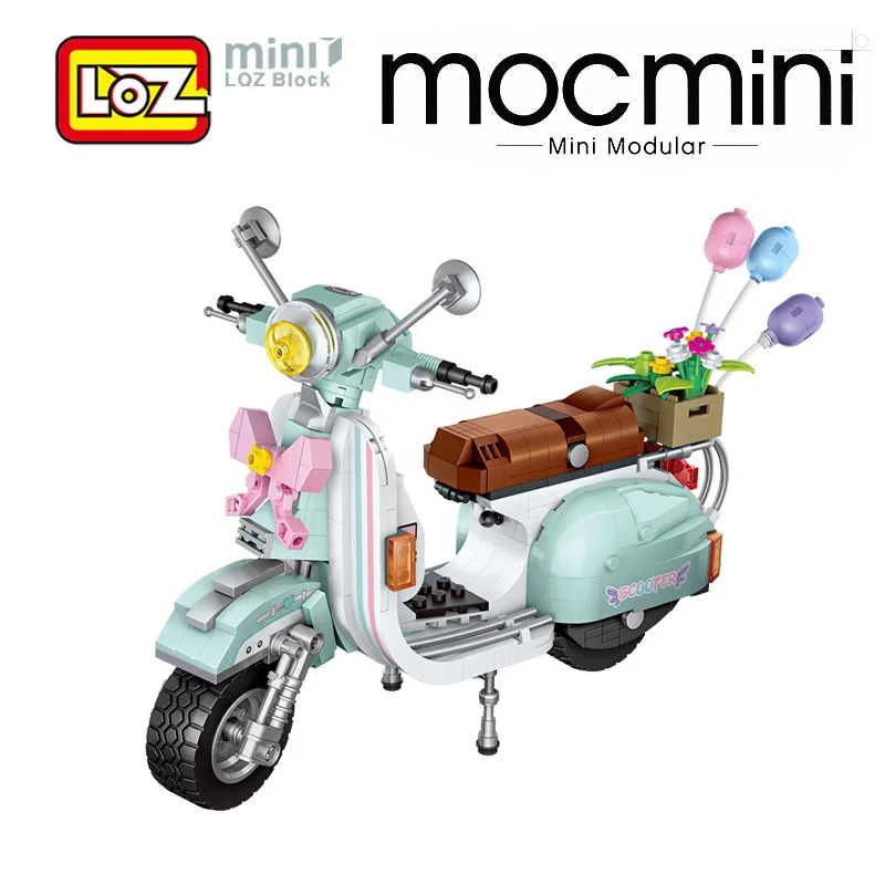 LoZ блоки мотоцикл батарея корзину игрушки Модель Фигурки создатель техника