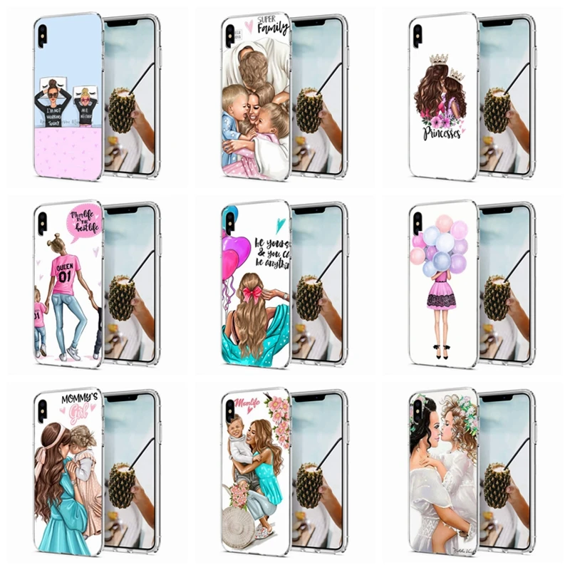 Чехол для iPhone 7 8 Plus 6 S/6 мягкий чехол из ТПУ дизайн Mom life flower X XS XR Max задняя крышка