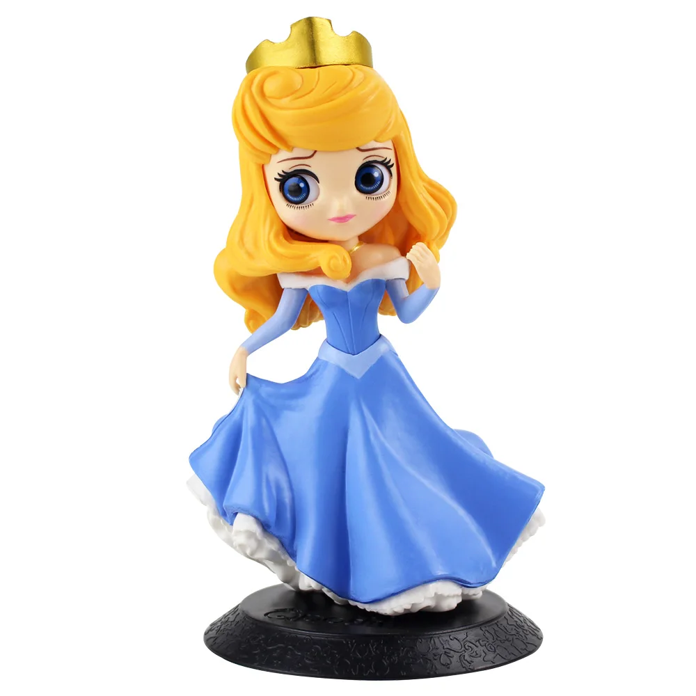 Aurora A opp bag Q Posket Princess Figures Mermaid Ariel Rapunzel Belle QPosket Characters Collectible Modle Dolls Kids Girls Toys Gifts - Цвет: Aurora A opp bag