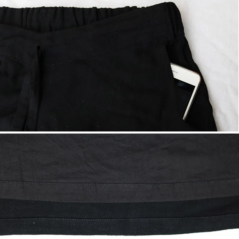 Осень размера плюс 6XL 5XL XXXXXL повседневные Черные хлопковые льняные национальные женские длинные юбки с вышивкой и кисточками Женские Дизайнерские юбки