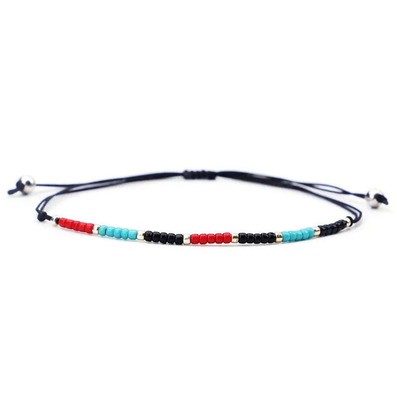 5 шт./лот Набор браслетов из японского камня ручной работы Lucky Red String Miyuki браслеты