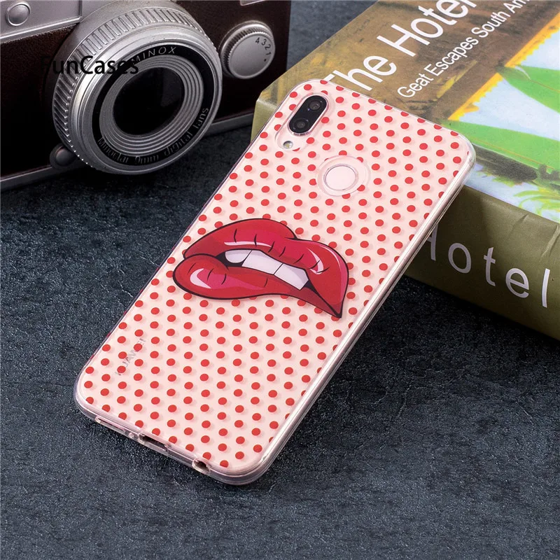P20lite Единорог силиконовый чехол на Coque huawei P20 Lite прозрачный мягкий ТПУ милые