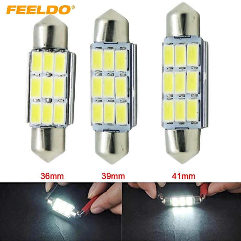 FEELDO 20 шт. 40X 12VDC автомобильный белый 36 мм/39 мм/41 мм 3 Вт 240lm 6SMD 5630 LED гирлянда