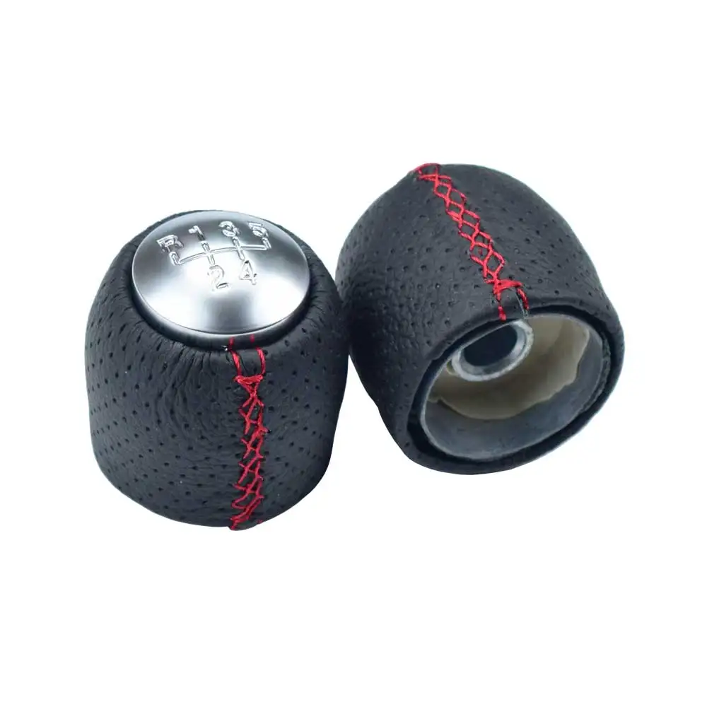 Good quality For ALFA ROMEO 159 BRERA SPIDER(05-11) Car Handle Manual Black Gear shift knob stick head ball Car accessories - Название цвета: 5Speed-RedLine