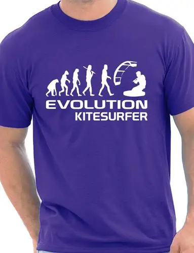 Забавная Мужская футболка Evolution Of Kitesurfer больше размера и яркости | одежда