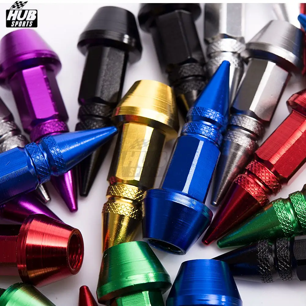 10SET Aluminium Alloy Spike Shape Car Tire Valves Accessories Valve Stem Cap HU QMZ950 10T|aluminum spikes|cap capcap stem |