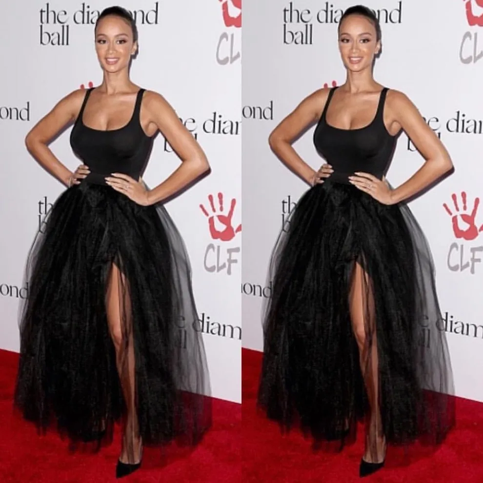 Женская длинная Тюлевая юбка пачка черная эластичная длиной до пола для