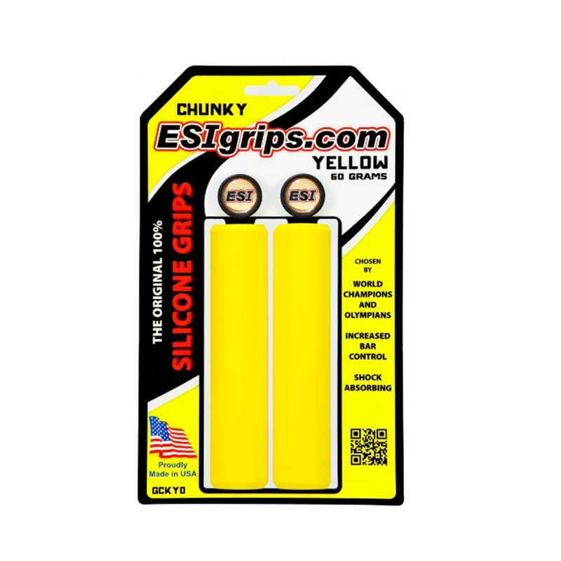 yellow chunky 60g ESIgrips.com MTB велосипедный Руль силиконовые ручки для XC/AM Сделано в США - Цвет: yellow chunky 60g