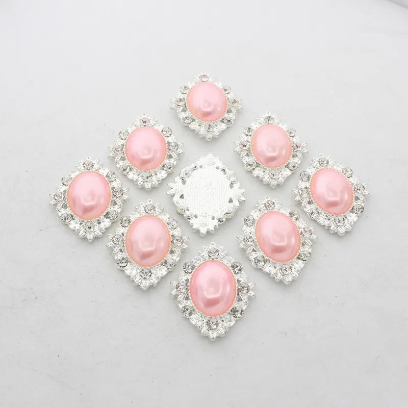 7 Распродажа,, овальные моющиеся женские пуговицы со стразами, серебристые плоские металлические в прозрачном носороге для украшения одежды - Цвет: 7