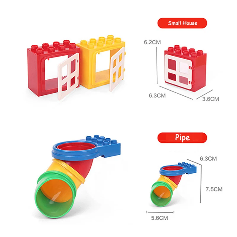 Большие строительные блоки собранные окна игрушечный домик горка стол обучающие