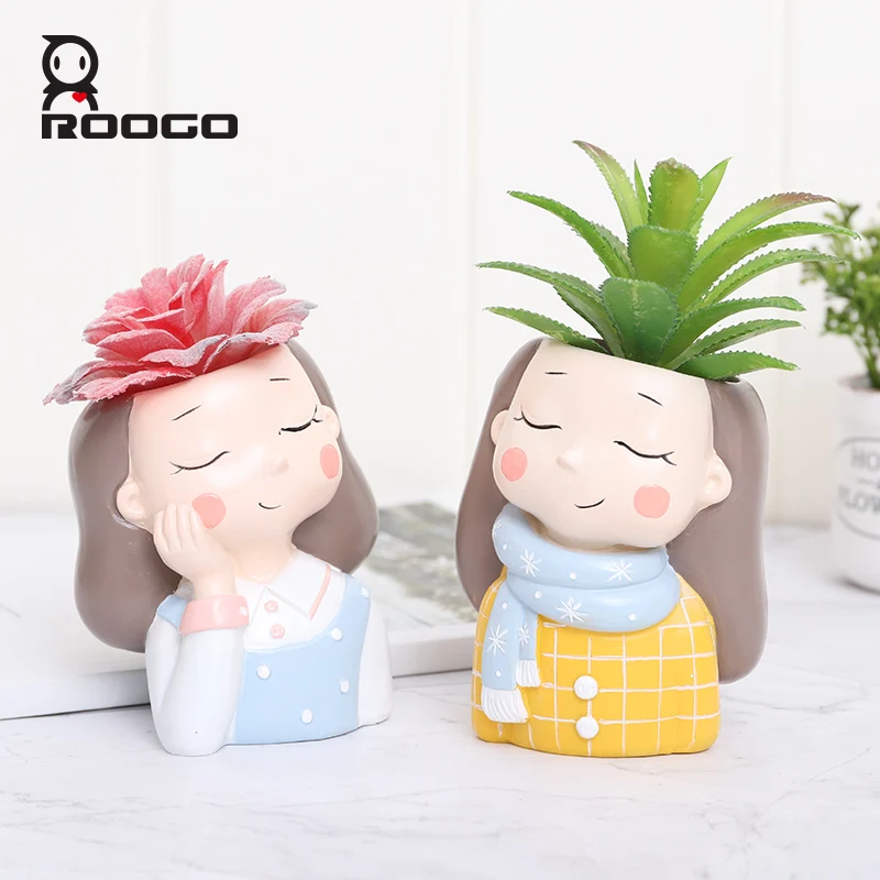 

Roogo FlowerPot For Home Decoration Pink Plant Pot Garland Girl Orchid Pot For Wedding Decor Succulent Pot Plant Home Garden