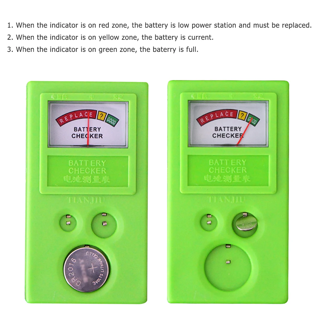 

Button Watch Repair Coin Cell Battery Power Checker Test Tester Tool 1.55V 3V LR44 CR2032 CR2025 Plastic