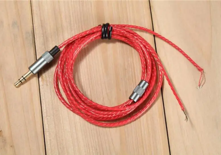 

10pcs HIFI Earphone Cable for DIY Replacement Golden plated plug 1.2m audio cable headphone repair headset wire