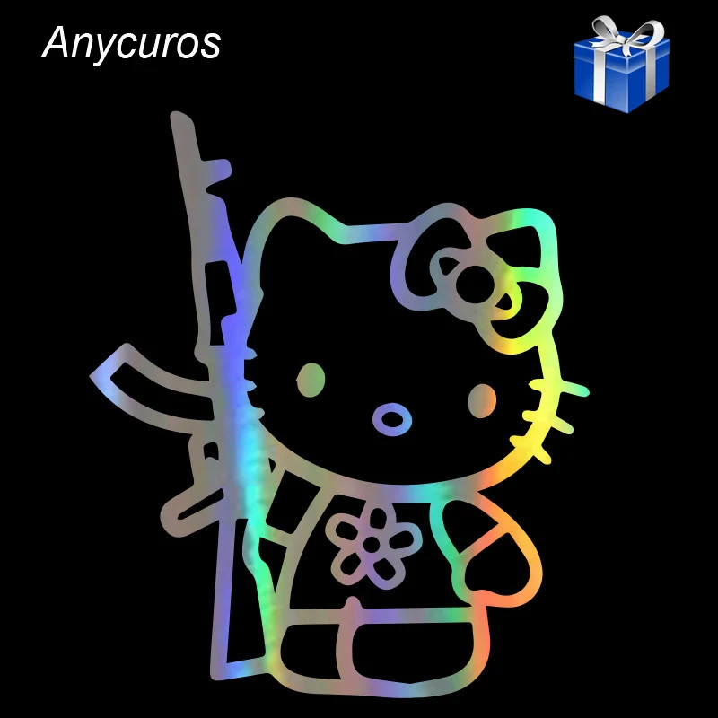 Автомобильная наклейка hello kitty Rifle виниловая персональные забавные модные