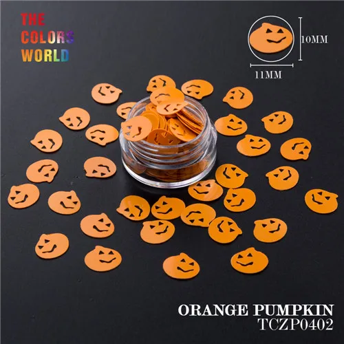 Orange Pumpkin 200g TCT-195 Хэллоуин блестки большой размер Хэллоуин Праздник ведьма украшение призрак боди-арт ручная работа DIY Facepainting ремесла украшения - Цвет: Orange Pumpkin 200g