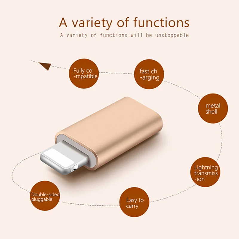 ! 4 шт. мини адаптер OTG ACCEZZ с Micro USB на 8 контактов для зарядного устройства Apple iphone X XS