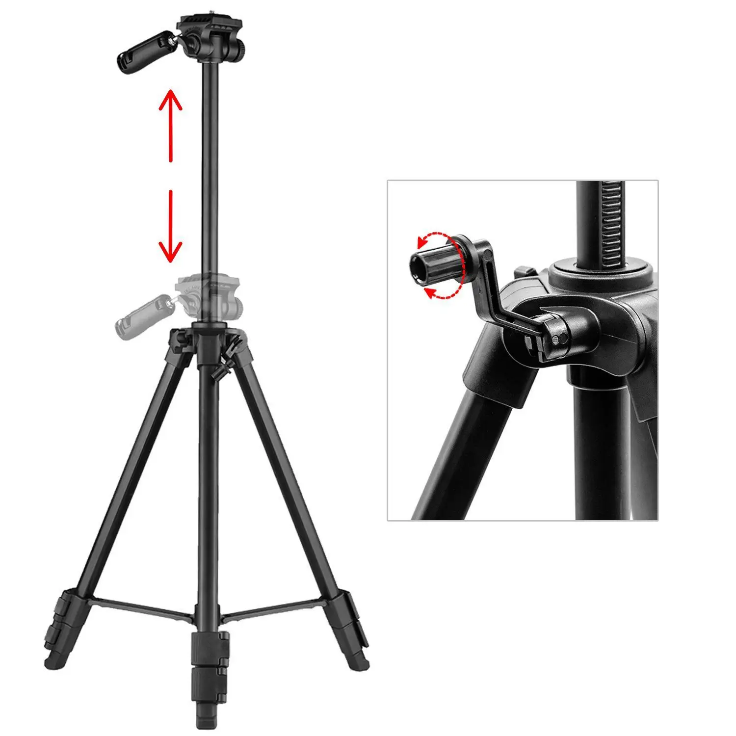 KINGJOY 57inch Lightweight Travel Tripod VT-930 Portable aluminum alloy+plastic DSLR Camera Stand Legs with Pan Tilt He | Электроника