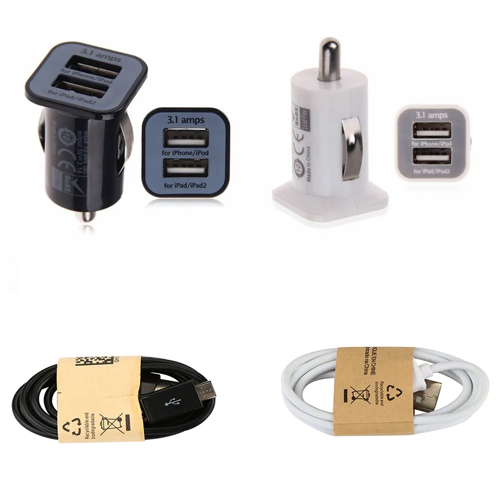 Двойной высокоскоростной USB 2 0 порт DC12V 24V автомобильное зарядное устройство 3.1A