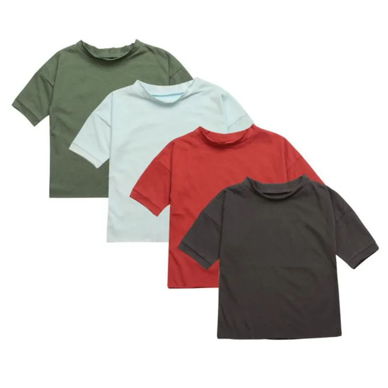 

Cotton T-shirts For Boys 2019 New Summer Clothes For Children Children Clothing T-shirts Fashion Sports Boys Solid T-shirts