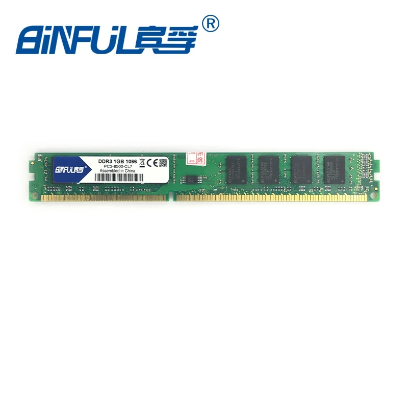 Binful бренд DDR3 PC3-8500 1 ГБ 1066 МГц для настольных ПК оперативная Память память 240pin совместим с хорошим настольным компьютером для Intel и AMD