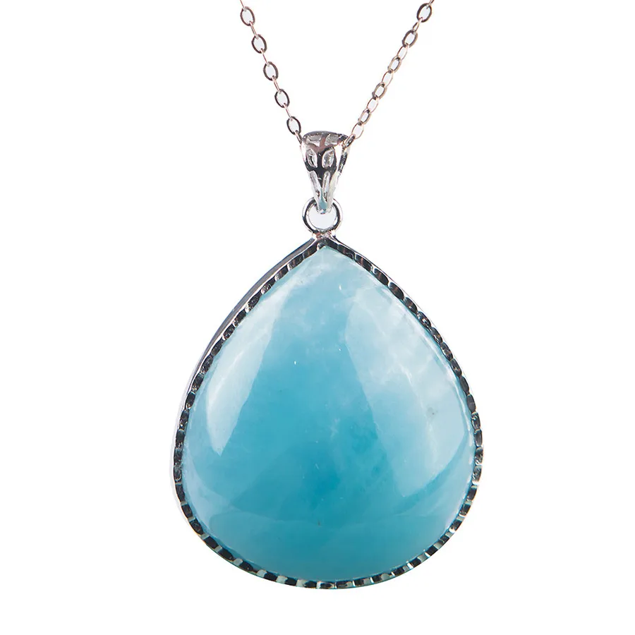 Подлинная морская синяя Подвеска из натурального камня для женщин и мужчин