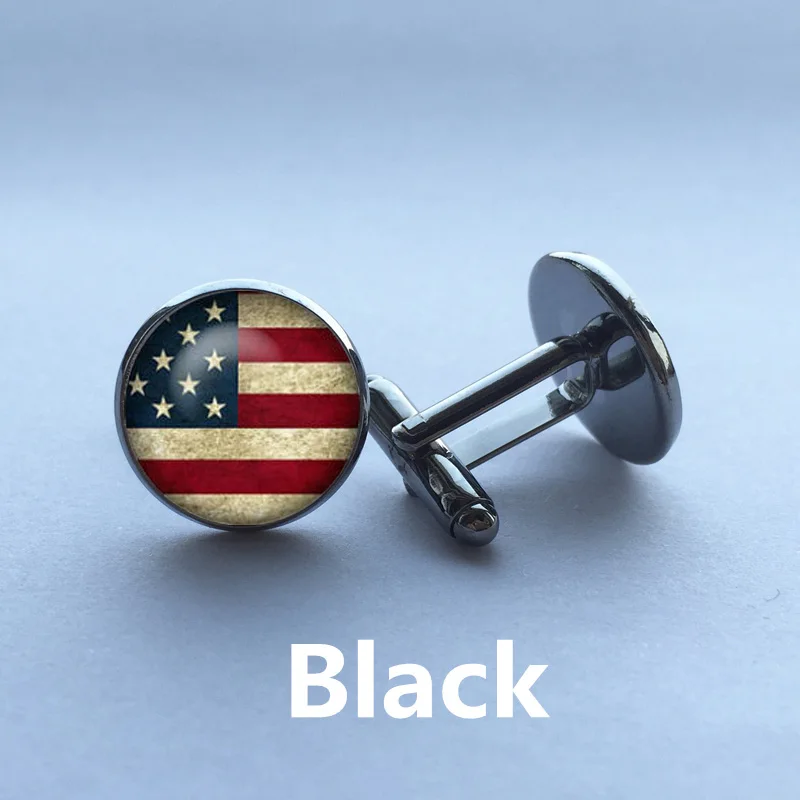 Американский запонки с изображением флага серебряным покрытием флaг сшa yзкиe