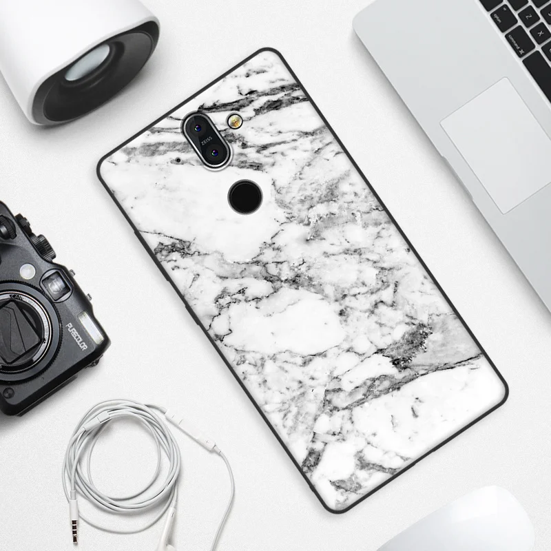 Чехол для Nokia 8 Sirocco 3D чехол + закаленное стекло Мягкий силикон деревянный камень с