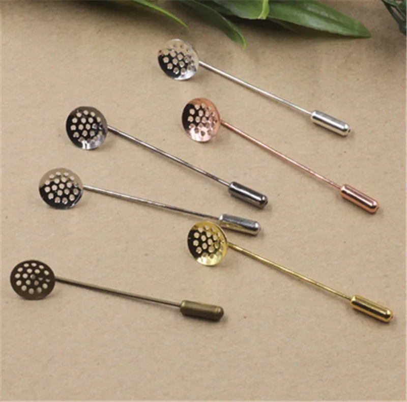 10 шт. медные круглые Броши размером 12 мм|bezel tray|pin blankbrooch pin blanks |