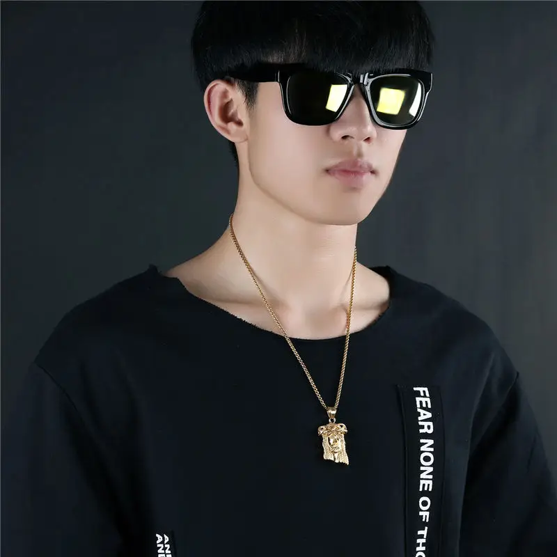 V.Ya Jesus Piece Christian Necklace Silve/золотой кулон из нержавеющей стали и цепочка для