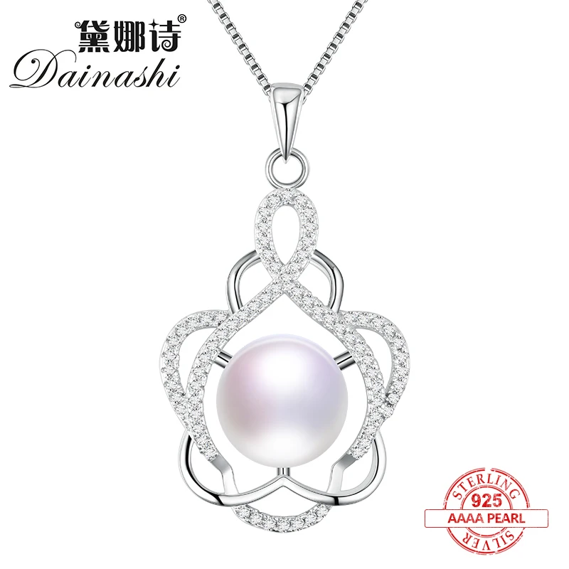 Dainashi 925 серебро настоящей жемчужиной кулон fine jewelry блестящий цветок благородный