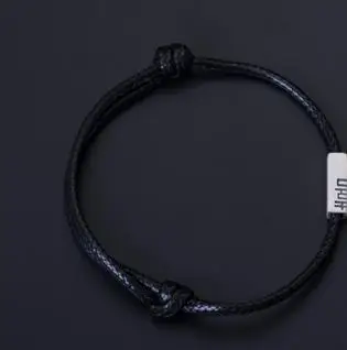 Black rope 925 пробы серебряные винтажные женские и мужские ювелирные изделия форзац пара браслет для женщин браслеты и браслеты китайский стиль - Окраска металла: Black rope