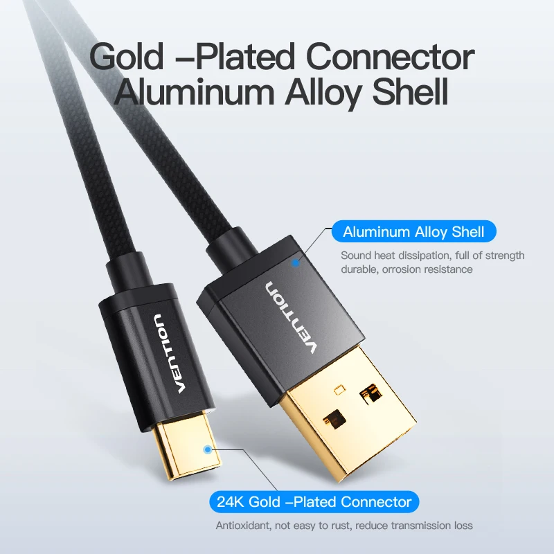 Кабель Vention usb type-C кабель передачи данных для быстрой зарядки для samsung Galaxy S9 S8 Xiaomi huawei one plus 5t 6 USB C зарядный кабель