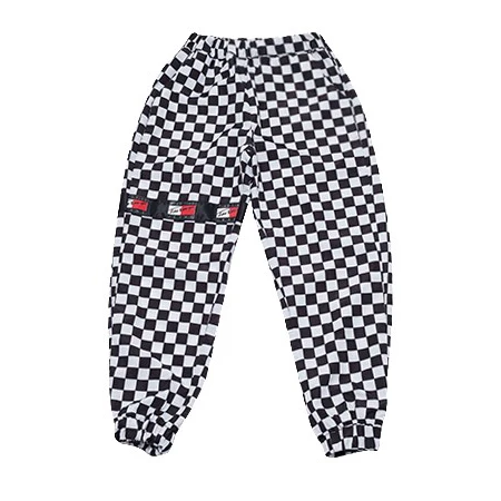 Long Pant Г. Танцевальные костюмы в стиле хип-хоп для девочек, костюм в клетку желтая одежда с длинными рукавами для джаза детский красный сценический костюм для уличных танцев BL1764 - Цвет: Long Pant