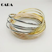 12 pcsset 3 color high quality zinc alloy gold rose gold bangle women bracelet wholesale fashion bracelet cara0215