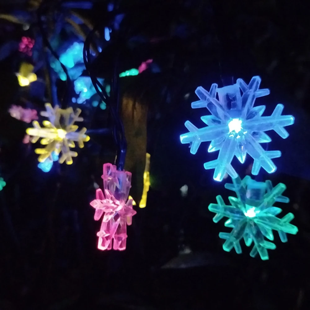 ЭГ LED Рождество Lights Открытый Солнечный строка ligts 20LED 4.8 м Xmas света Белл Фея огни