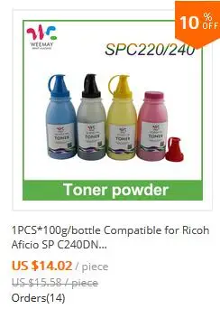 Совместимый для Ricoh Aficio SP C240DN SPC 220DN Тонер-порошок 100 г/бутылка* 4
