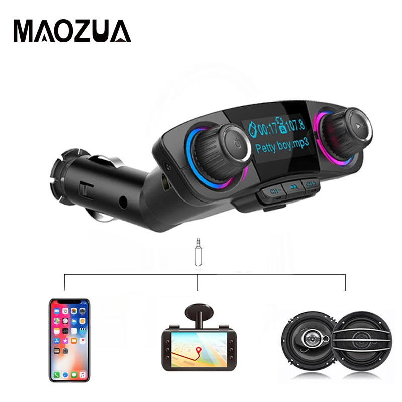 Maozua Автомобильный MP3 плеер Bluetooth FM передатчик Беспроводной громкой связи